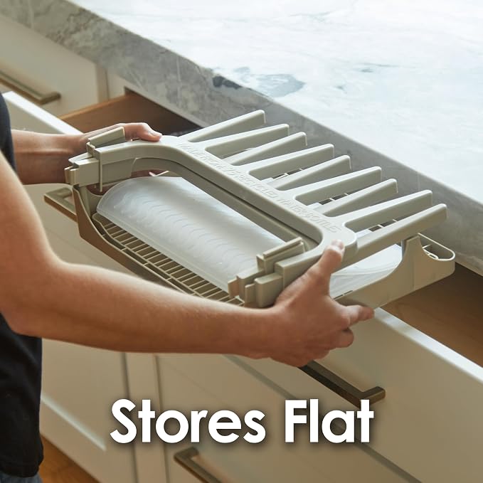 PopYum Seattle Gray Space Saving Drying Rack from 100% Recycled Bottles - Image 8