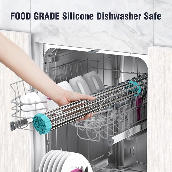 Tomorotec 21" x 15.5" Roll Up Dish Drying Rack Over Sink Drying Rack Sink Cover - Image 7