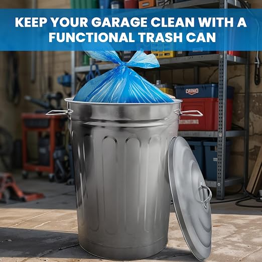 Plexon 13-Gallon Galvanized Steel Round Trash Can - Image 9