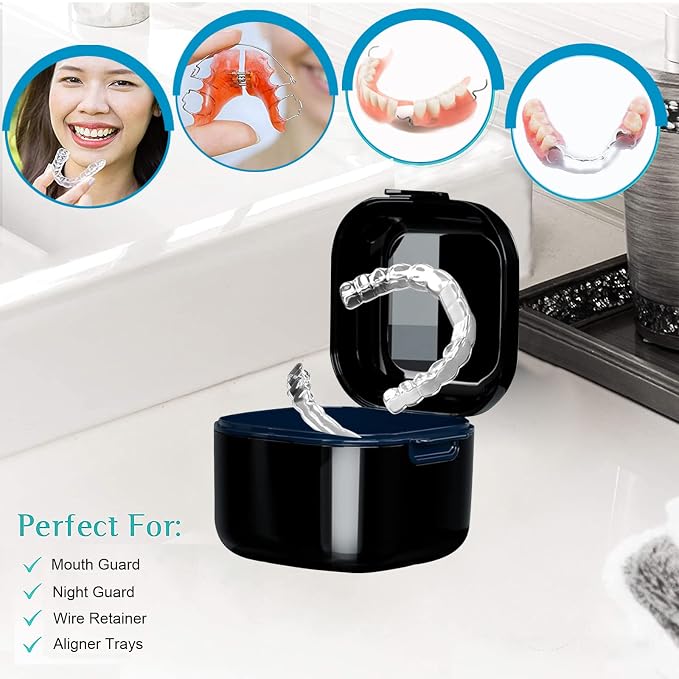 Denture Cup，Retainer Case, Cute Night Mouth Guard Box Holder, Storage Soak - Image 2