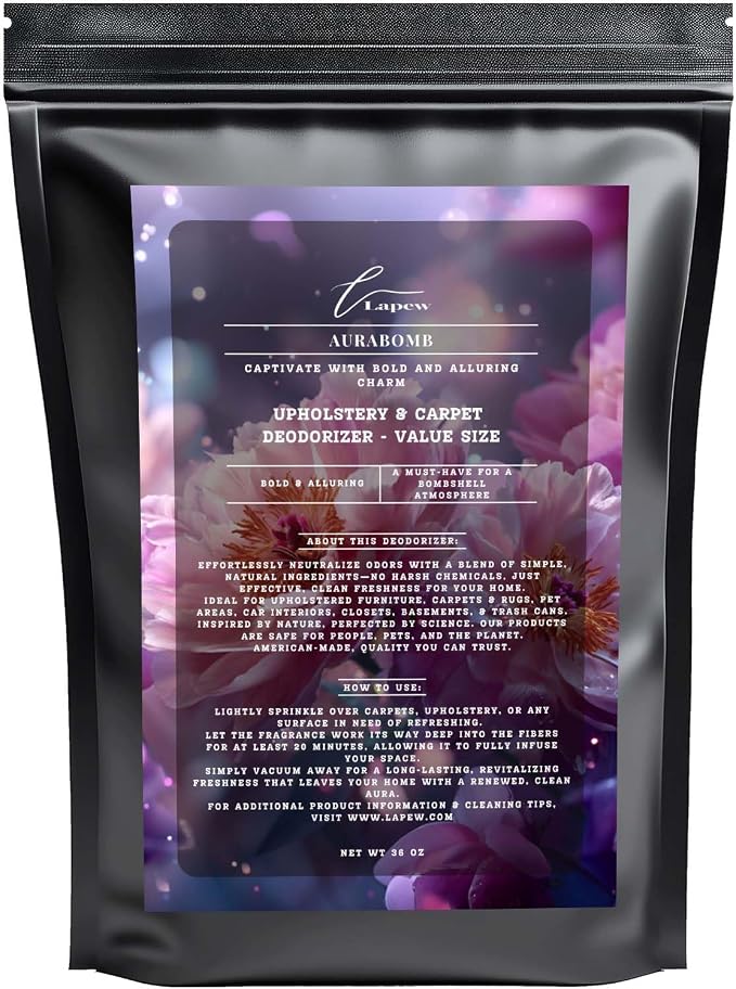 Aurabomb Carpet Freshener Powder Refill 36 oz | Powerful Odor Eliminator by Lapew