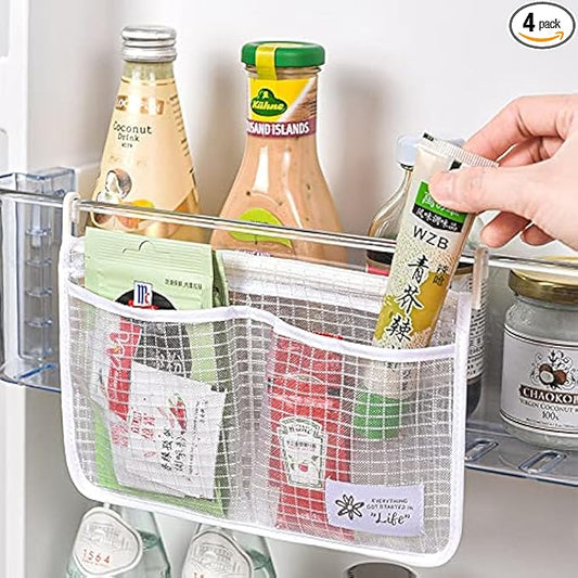 4PCS Refrigerator Door Organizer Set, Fridge Hanging Mesh Bag by WelcometoMOANLMYWeprovideyouqualityproductsandservices