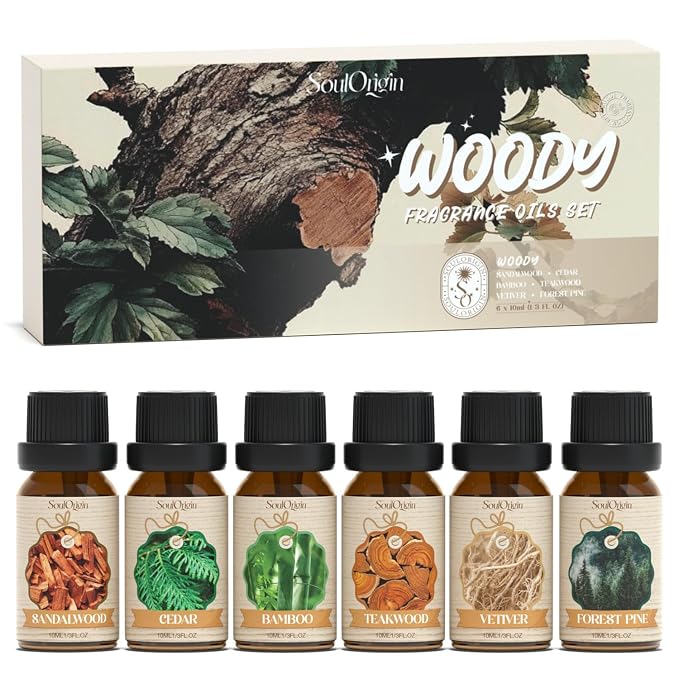 Woody Essential Oils Set, Fragrance Oil Set by SoulOrigin