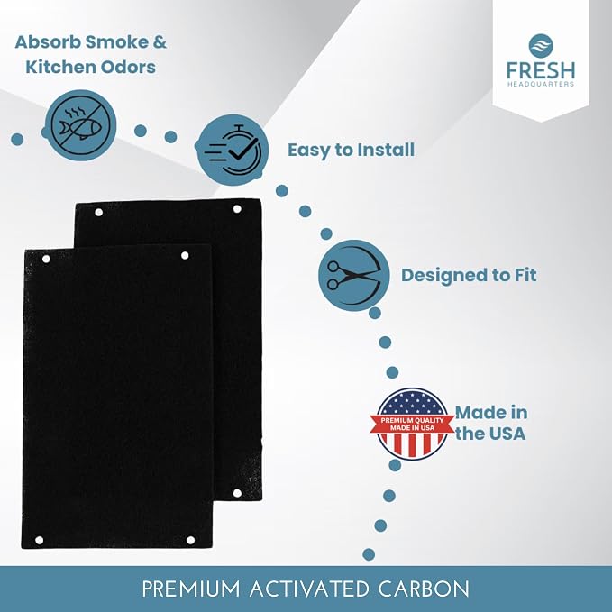 2-Pack Activated Carbon Charcoal Microwave Hood Filters - Image 2