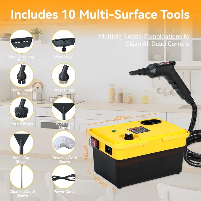 Steam Cleaner for Home, 1500W Handheld Steam Cleaner, 1500ML Water Tank - Image 2
