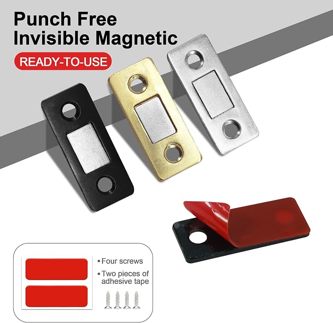 Cabinet Magnetic Catch, 6 Pack Gold Ultra Thin Magnetic Cabinet Door Catch - Image 5