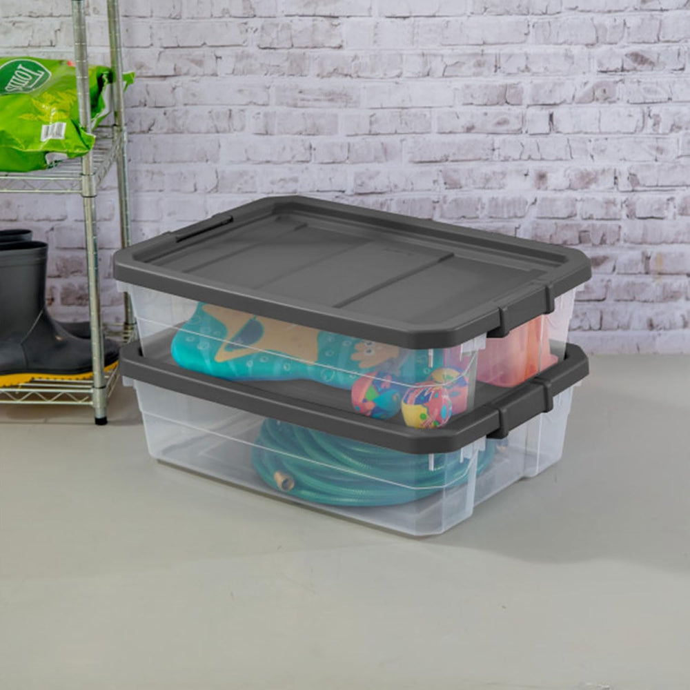 Sterilite 6-Pack Modular Stacker Box, Durable Clear Plastic Storage Bins with...