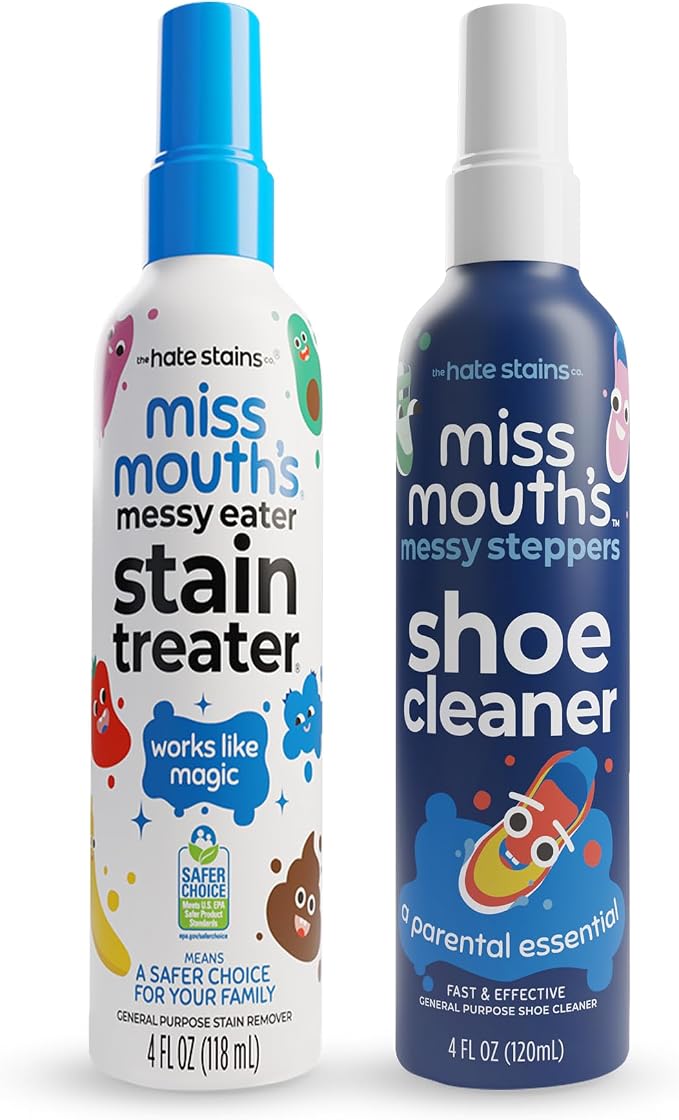 Miss Mouth's Messy Eater Stain Treater and Messy Steppers Shoe Cleaner Magic Duo by TheHateStainsCo