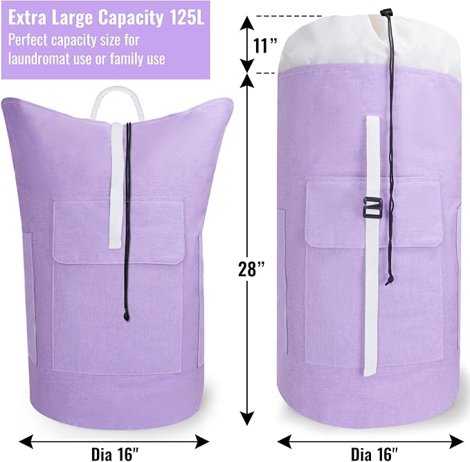 Laundry Bag Backpack, 125L Extra Large Travel - Image 2