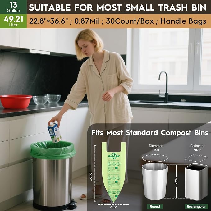 10-13 Gallon Compostable Trash Bags - Image 2