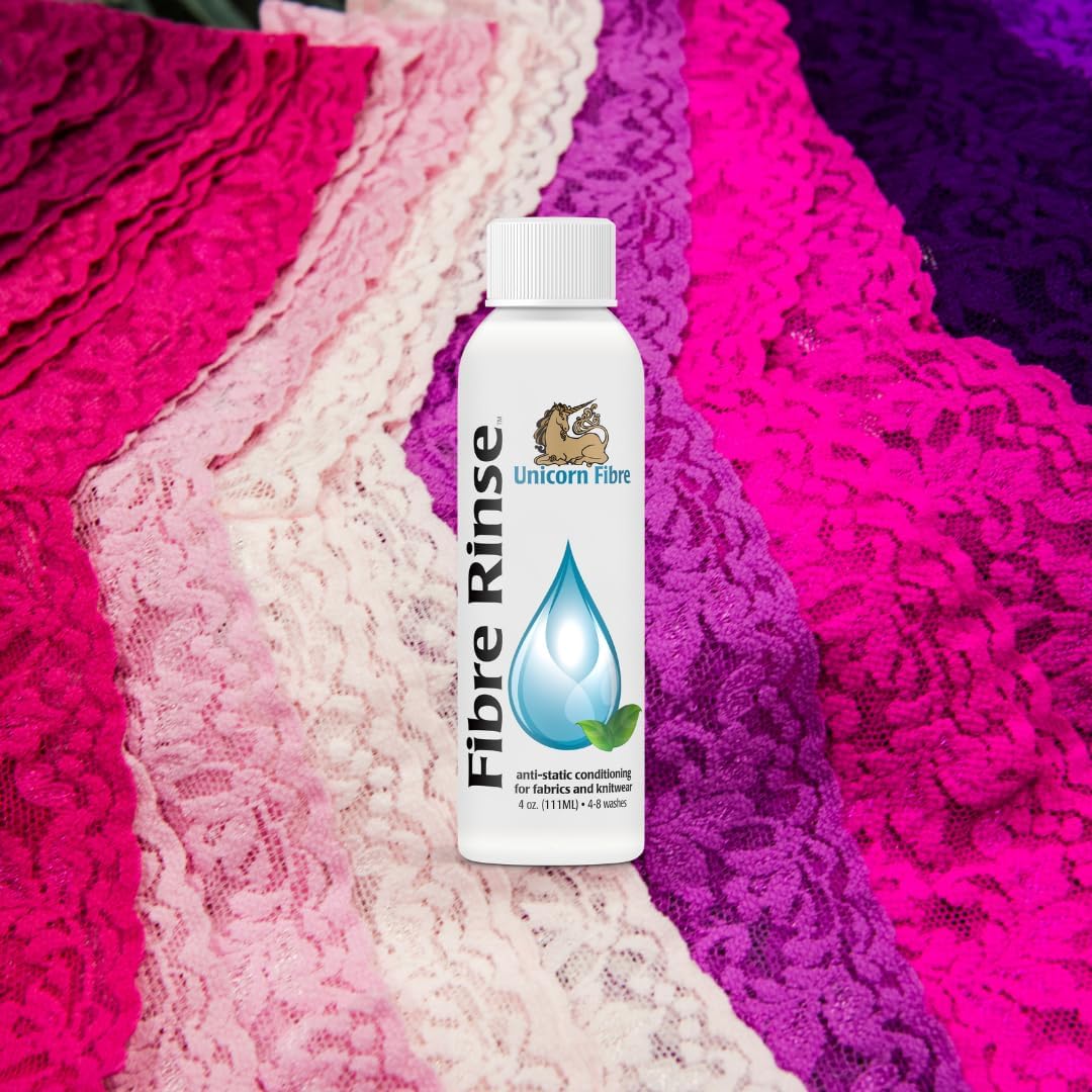 RINSE. Anti-Static Conditioning for Wool, Knits, Cloth Diapers, Baby Clothing, Yarn, Cashmere, Cotton, Hemp, Heirlooms, and Synthetic Fabrics. Lavender Scented. 4 oz