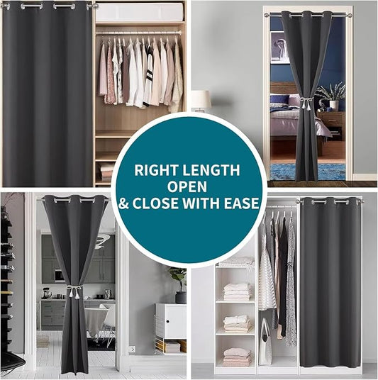 Joydeco Custom Size Door Curtains, Closet and Bedroom Doorway Curtains - Image 2