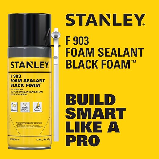 Stanley F903 Black Spray Foam Sealant – Waterproof Expanding Polyurethane Foam - Image 2