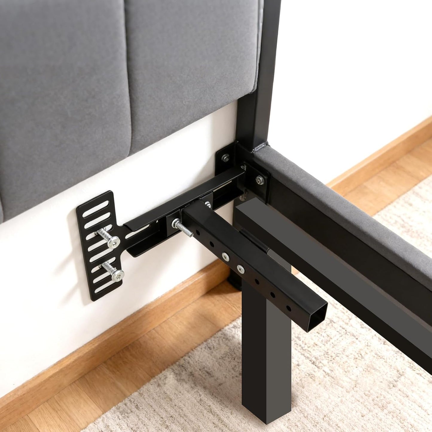 2 Pack Adjustable Headboard Brackets, Universal Headboard Brackets for Metal Bed Frame Adjustable Headboard Attachment Kit with Footboard Extension Fit Twin Full Queen King