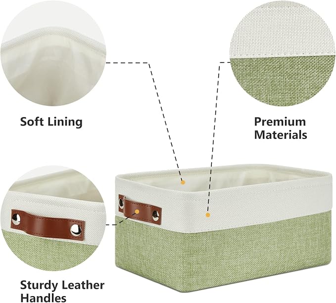 DULLEMELO Storage Baskets for Shelves, Small Fabric Collapsible Rectangular - Image 3