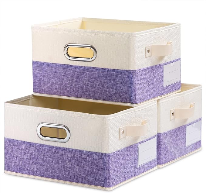 PRANDOM Fodable Storage Bins for Closet Decorative Fabric Storage Baskets Cubes by Prandom