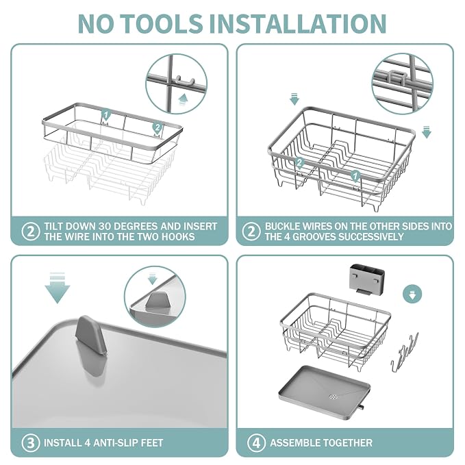 Dish Drying Rack for Kitchen Counter, Large Dish Racks - Image 8