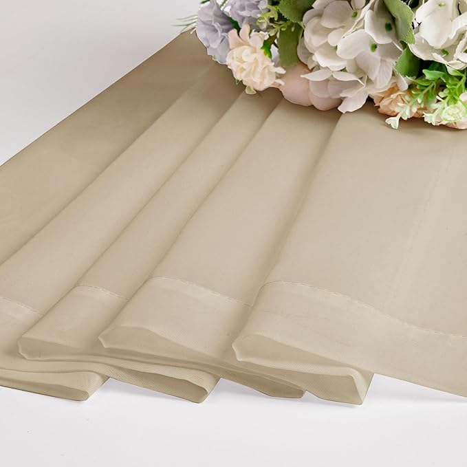 Chyhomenyc Taupe Sheer Curtains 45 Inch Long 2 Panels, Light Filtering Rod - Image 8