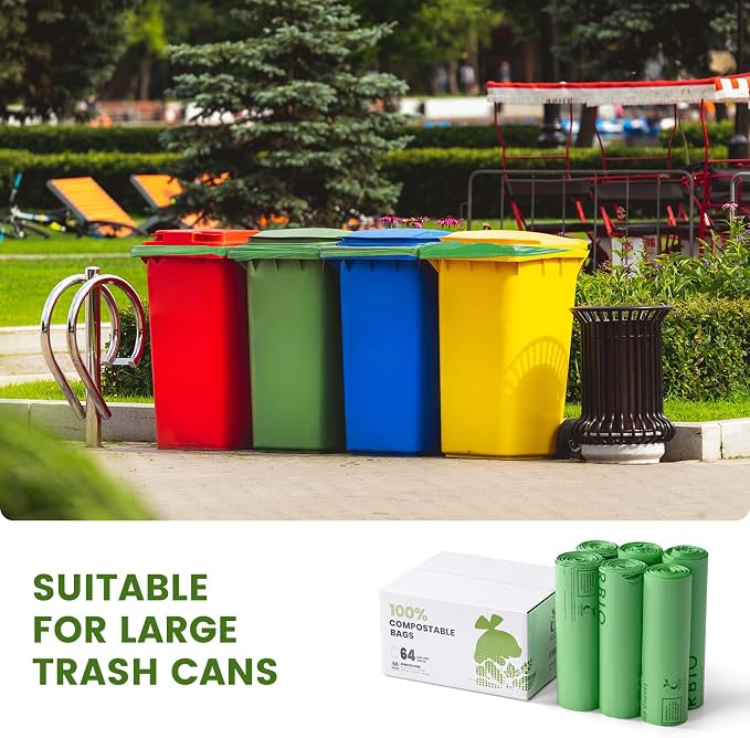 SUPERBIO 64 Gallon Compostable Yard Waste Bags, Lawn & Leaf Bags, Heavy Duty - Image 6
