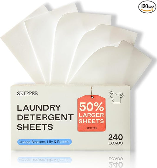 Skipper 50% LARGER Laundry Detergent Sheets Refill Pack by SkipperbyTirtyl