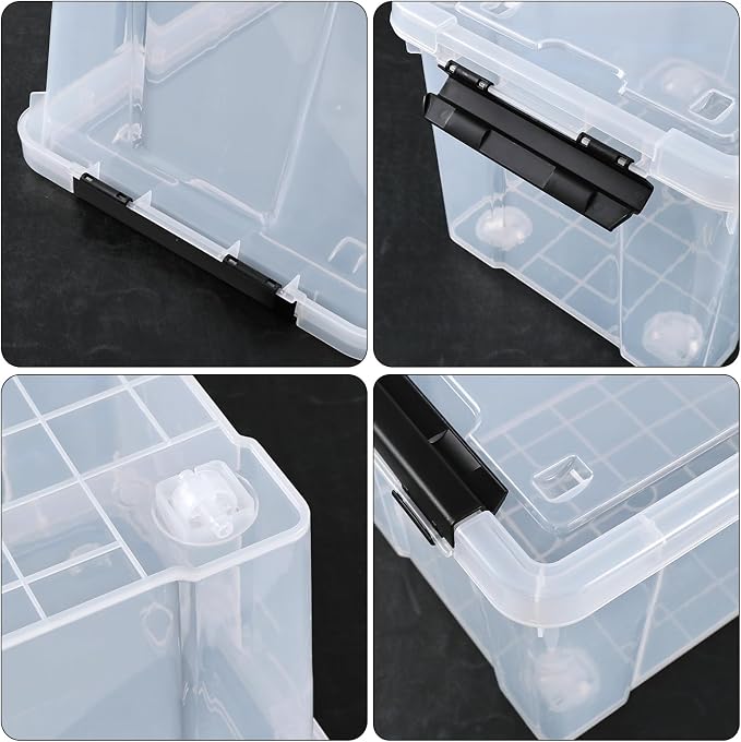 4 Pack 22 Quart Latch Box, Buckle Up Storage Box Set - Image 3