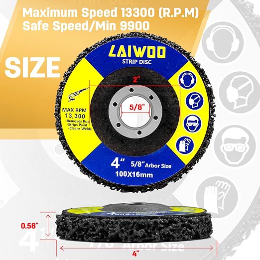 10 Pack Strip Disc Wheel for Angle Grinders Stripping Wheel, Paint Stripping - Image 2