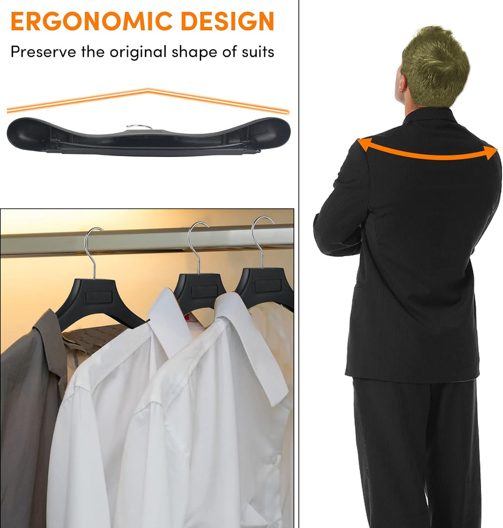 DEDU Suit Hangers for Men 20 Pack, Coat Hangers Non Slip Width 17.7", Bl...