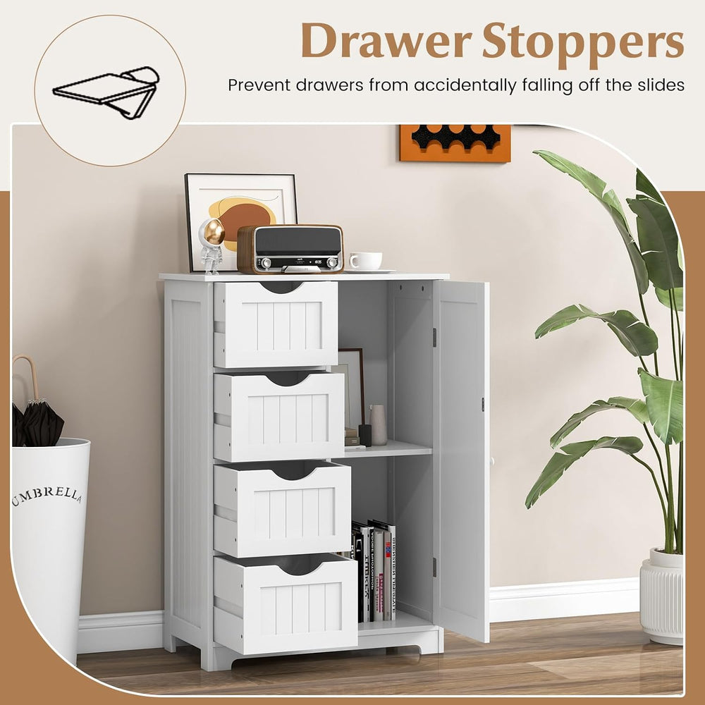 Giantex Bathroom Storage Cabinet with Drawers - 4 Drawer Storage Organizer w/...