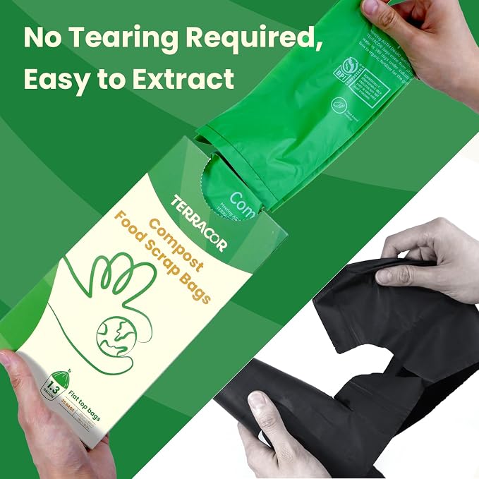 1.3 to 1.6 Gallon Compostable Trash Bags, Food Waste, Dispenser Packs Organic - Image 3