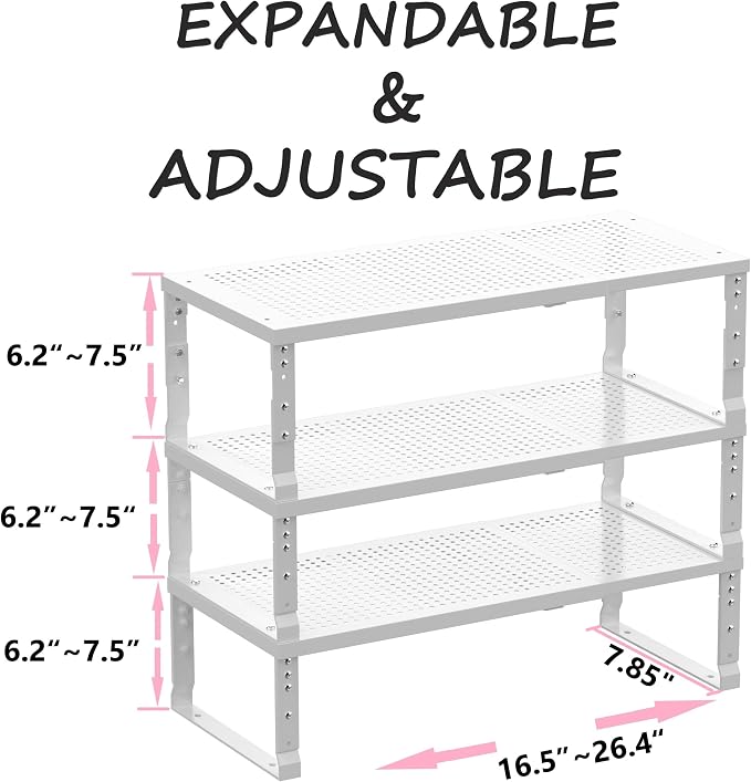 Metal Stackable Expandable Storage Shelf - Image 3