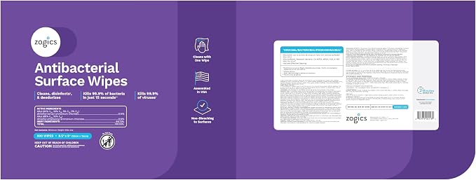 Zogics Antibacterial Wipes – Disinfecting Wipes - Image 9