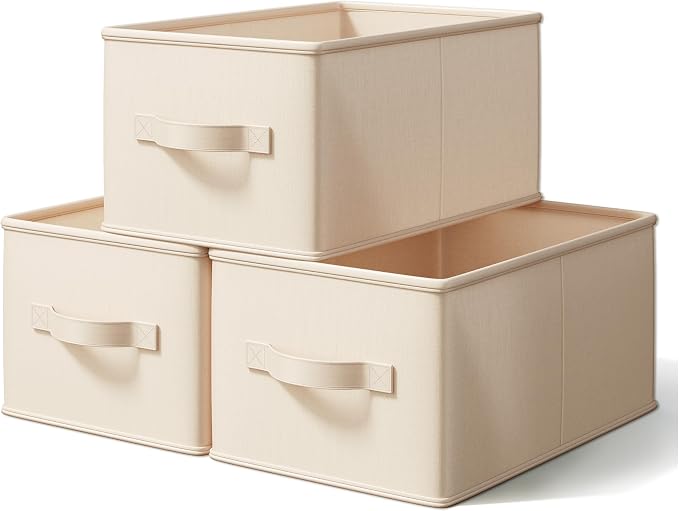 Storage Bins, Fabric Satin Storage Baskets by LaySpace-YourRoomOrganizer