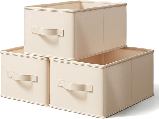 Storage Bins, Fabric Satin Storage Baskets by LaySpace-YourRoomOrganizer