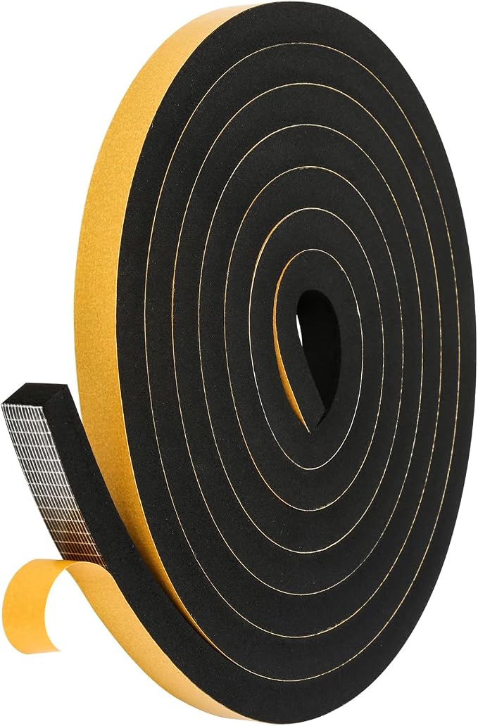 Black Weather Stripping Door Seal Strip, Strong Adhesive, Lightproof, Soundproof by Amzjjle