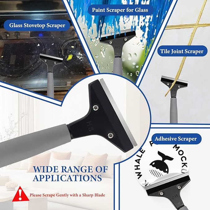 Floor Scraper Telescopic, 38 to 52in 4Inch Razor Blade Floor Scrapers Long - Image 6