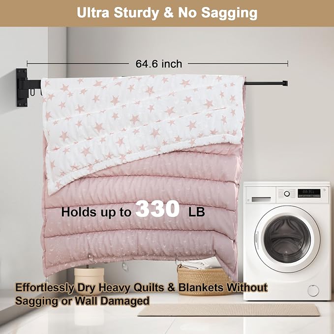 Bakala Clothes Drying Rack Foldable, Laundry Drying Rack Clothing Wall Mounted - Image 5