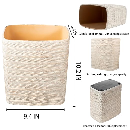 Polytree Bathroom Trash Can 1.8 Gallon Small Kitchen Garbage Can, Decor - Image 2