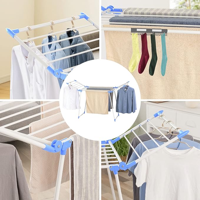 Clothes Drying Rack, Gullwing Laundry Rack, Collapsible, Space-Saving Laundry - Image 4