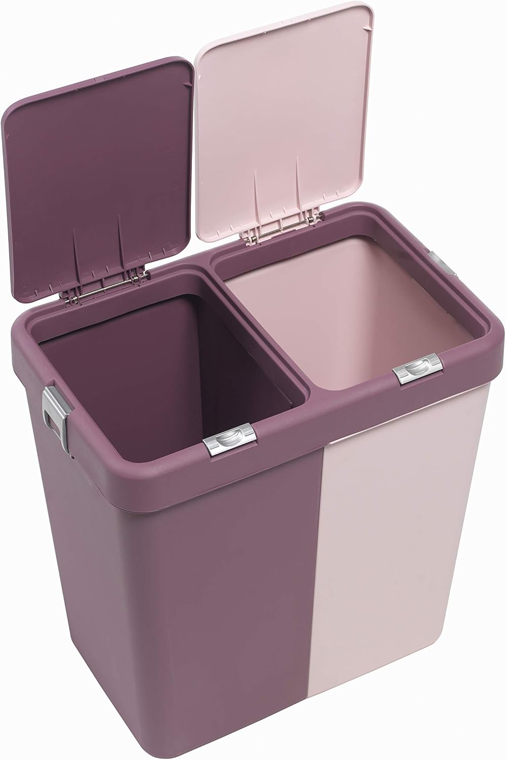 Mabel Home Plastic Laundry Hamper with Lid, 2 sections, Large Laundry Basket ...