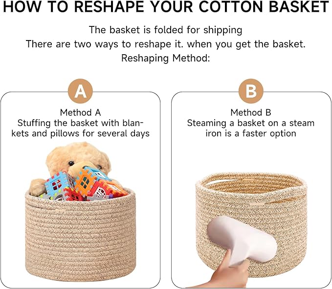 Small Basket for Organizing | Cube Shelf Closet Storage Baskets | 9.7×9.7×7.1” - Image 7