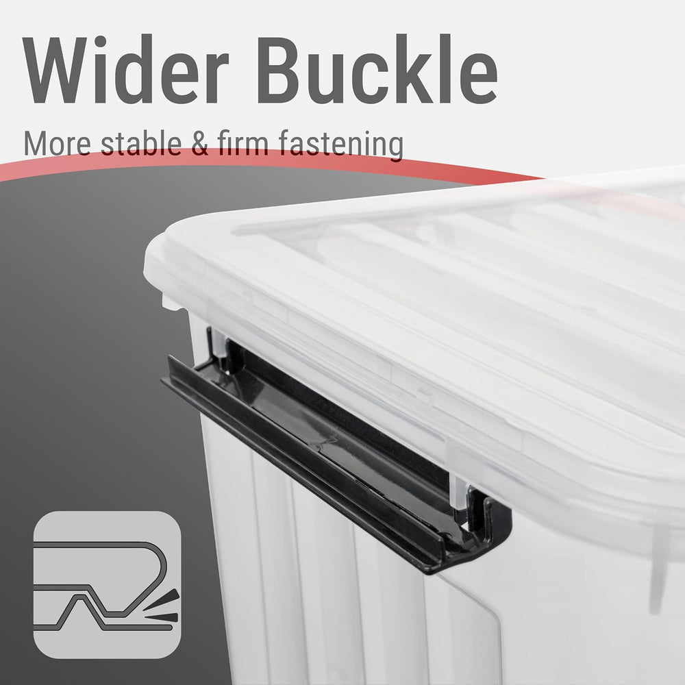 Cetomo Plastic Storage Bins, Lidded Storage Box with Wheels for Home Office D...