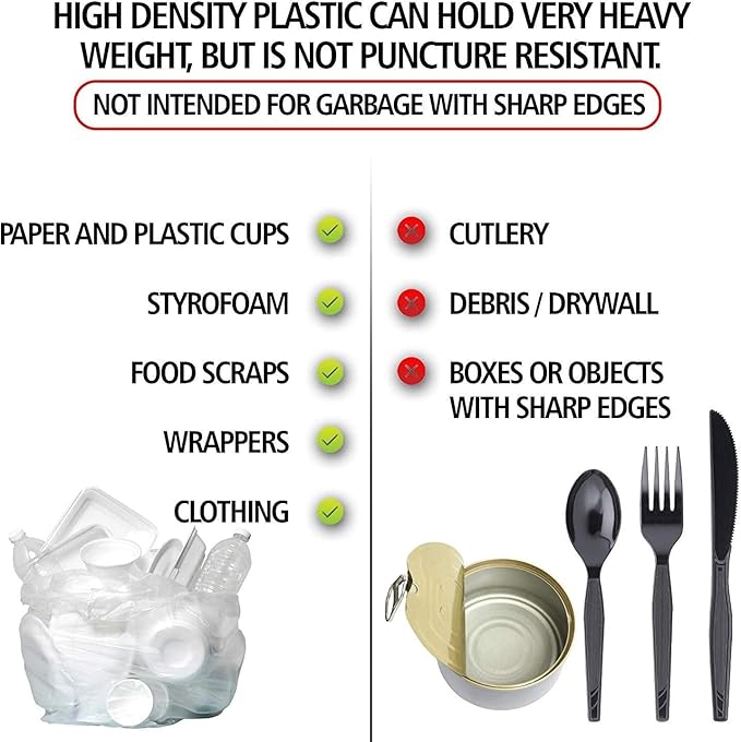 Aluf Plastics High Density Trash Bags, 16 Gallon, 8 Micron, - Image 4