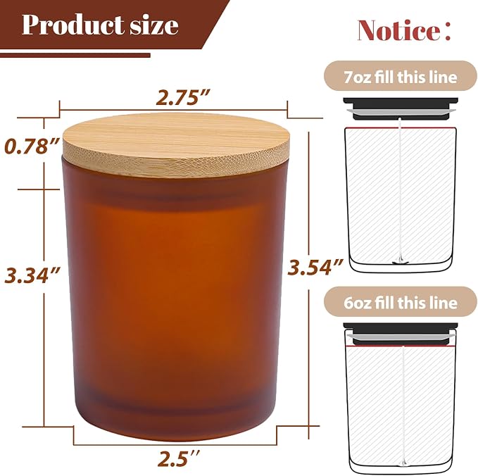 CONNOO 15-Pack 7oz Fall Amber Candle Jars - Image 2
