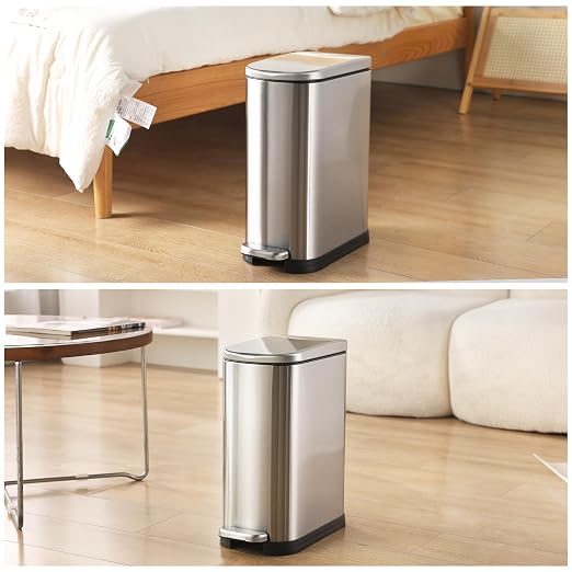 Bathroom Trash Can with Soft-Close Lid 3.5 Gallon Stainless Steel Garbage Can - Image 7