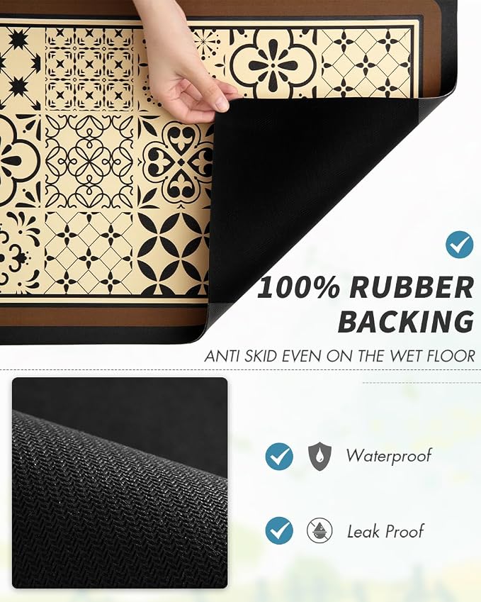 AMOAMI Coffee Mat Hide Stain Rubber Backed Absorbent Dish Drying Mat - Image 5
