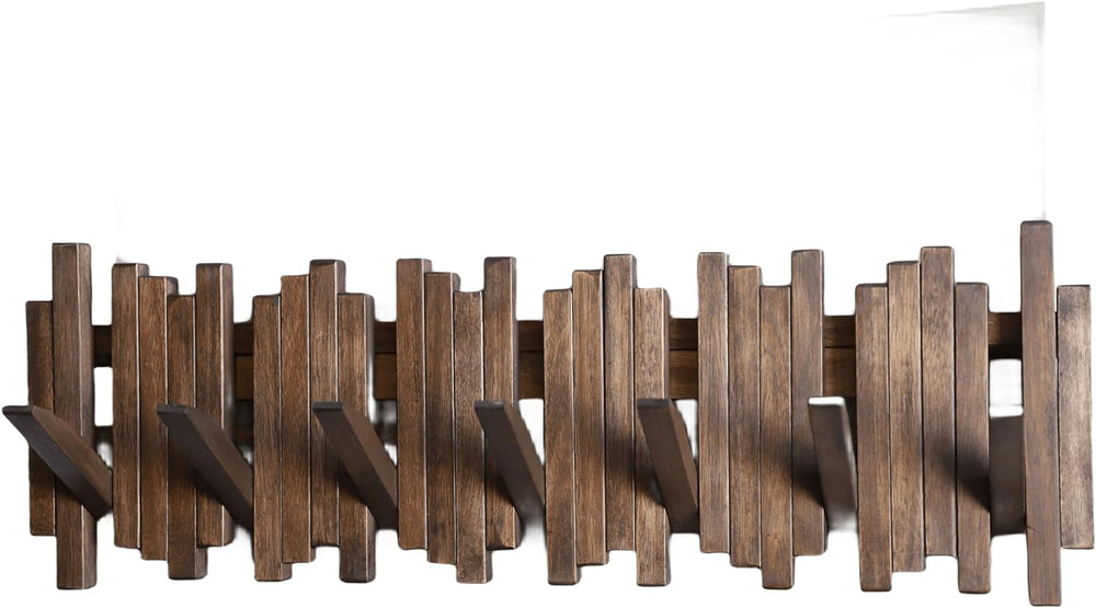 Natural Wood Wall Mounted Piano Coat Rack| Coat Rack Wall Mount| Flip Down Wa...