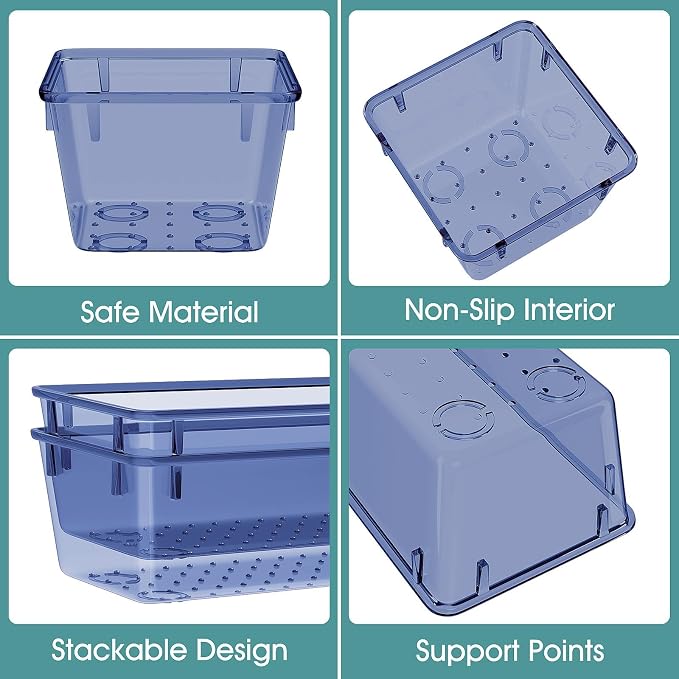 WOWBOX 25 PCS Plastic Drawer Organizer Set, 4 Sizes Desk Drawer Divider - Image 3