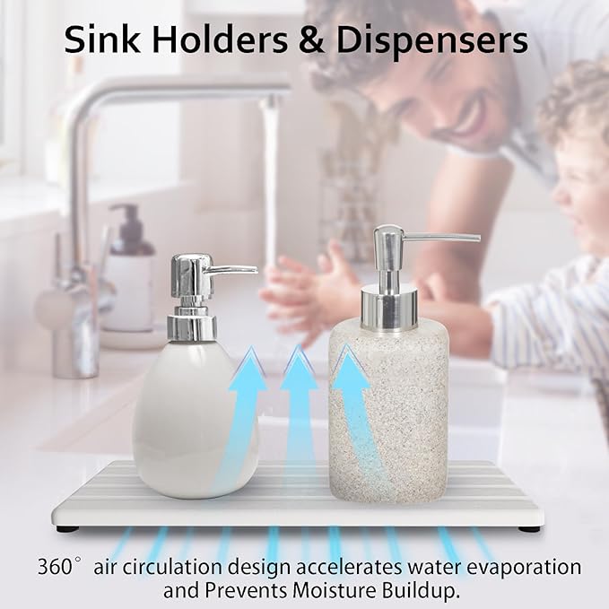 Diatomite Soap Dish, Water Absorbing Stone Tray, Kitchen Sink Organizer - Image 2