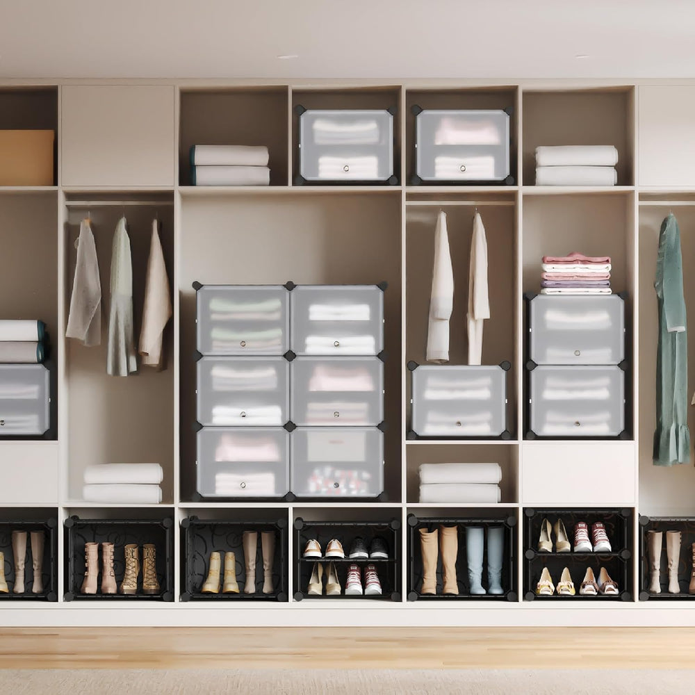 Mondeer Shoe Rack, Plastic Shoe Cabinet, 10 Levels, Shoe Rack Organiser Holds...