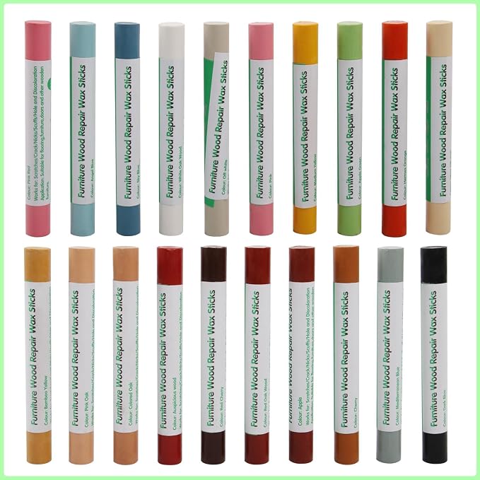 Furniture Markers Touch Up, 20 Colors Wood Filler Sticks, Wood Wax Crayons - Image 8
